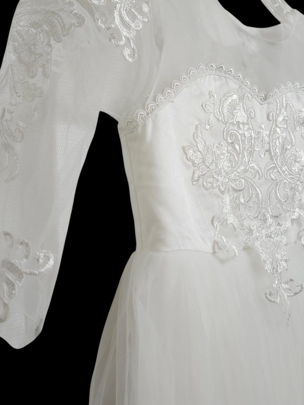 Wedding Flower Girl Communion Dress White Lace & Tulle Gown Sz 8-9 NWOT Formal